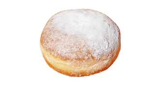 Powdered Sugar Dusted Donut PNG image with transparent background