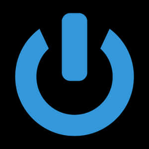 Power Button Icon Blue Black Background PNG image with transparent background
