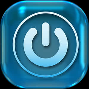 Power Button Icon Blue Glow PNG image with transparent background