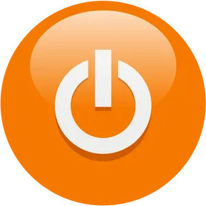 Power Button Icon Orange Background PNG Image
