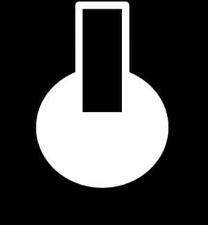 Power Symbol Icon Blackand White PNG image with transparent background