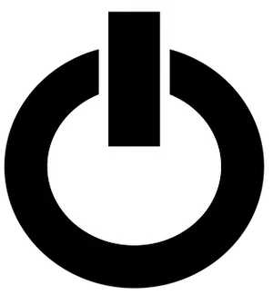 Power Symbol Icon Blackand White PNG Image