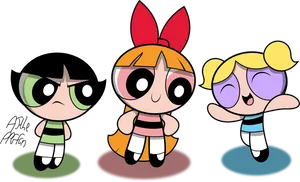 Powerpuff Girls Posing PNG Image