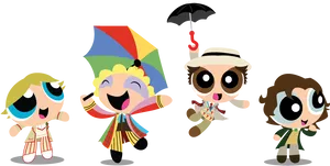 Powerpuff_ Girls_ Rainy_ Day_ Adventure PNG Image