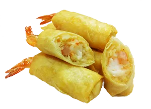 Prawn Spring Rolls Cuisine PNG Image