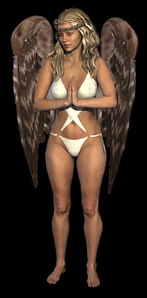 Praying Angel Artwork PNG image with transparent background