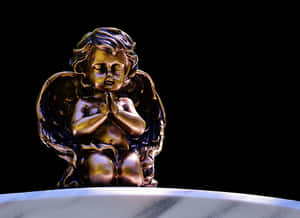 Praying Angel Statuette PNG image with transparent background