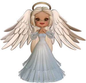 Praying Cartoon Angel PNG Image