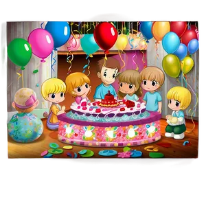 Precious Moments Birthday Party Png Cjr93 PNG Image