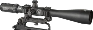 Precision Rifle Scope Mounted PNG Image