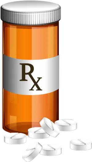 Prescription Medicine Bottleand Pills PNG Image