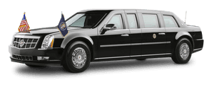 Presidential Cadillac Limousine PNG image with transparent background