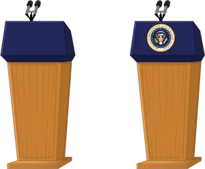 Presidential Podiums Vector Illustration PNG Image