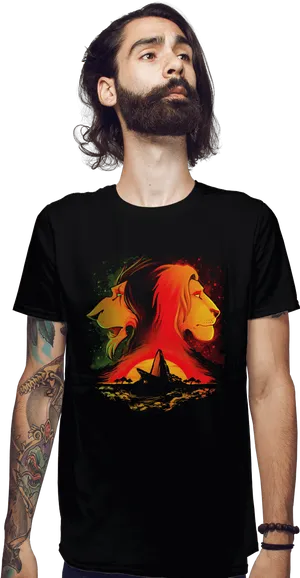 Pride Lion T Shirt Design PNG Image