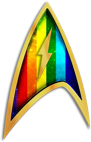 Pride Themed Star Trek Combadge PNG Image