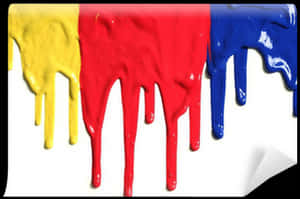 Primary Color Paint Drips PNG with transparent background