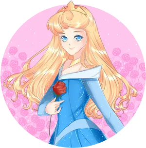 Princess Aurora Anime Style PNG Image