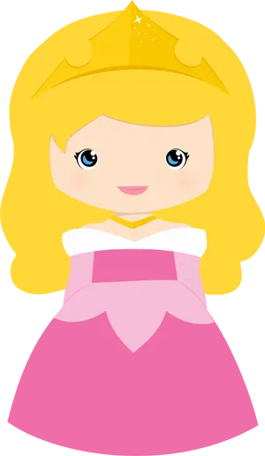 Princess Aurora Cartoon Portrait PNG Image