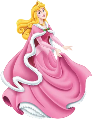 Princess Aurora Pink Dress PNG Image