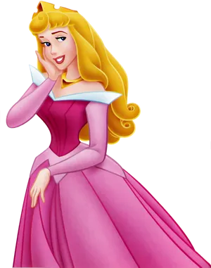 Princess Aurora Pink Dress PNG Image