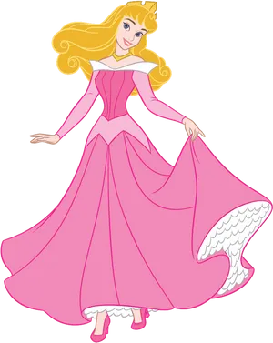 Princess Aurora Pink Dress PNG Image