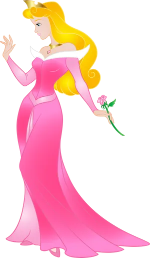 Princess Aurora Pink Dress PNG Image