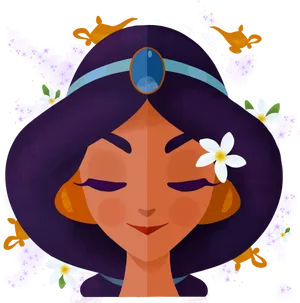 Princess Jasmine Illustration PNG Image