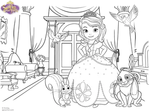 Princess Sofia Coloring Page PNG Image