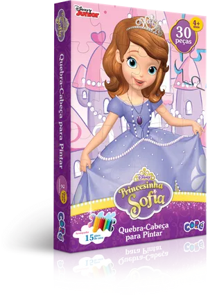 Princess Sofia Puzzle Coloring Box PNG Image