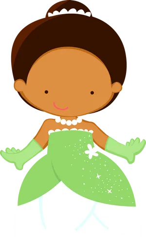 Princess Tiana Cartoon Character Illustration PNG Image