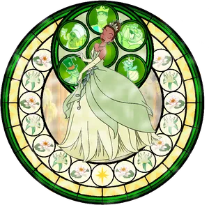 Princess Tiana Stained Glass Art PNG Image