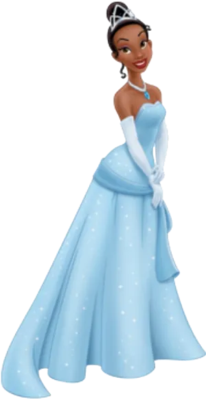 Princess Tianain Blue Gown PNG Image