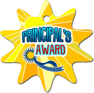 Principals Award Star Shaped Medal PNG Image