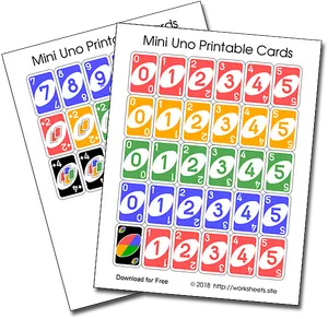 Printable Mini Uno Cards Sheets PNG Image