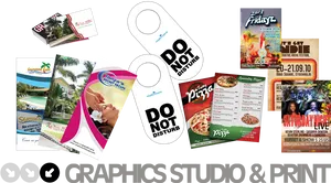 Printed Marketing Materials Showcase PNG Image