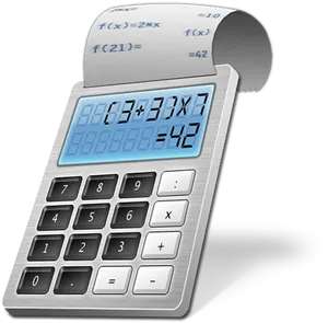 Printed Receipt Calculator Icon PNG Image