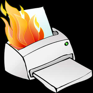 Printer On Fire Graphic PNG image with transparent background