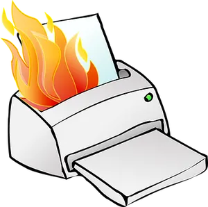 Printer On Fire Graphic PNG Image