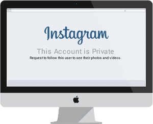 Private Instagram Account Notification PNG image with transparent background