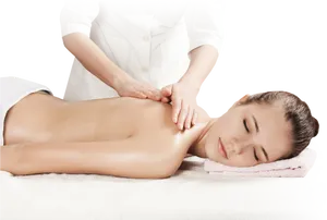 Professional Back Massage Therapy Session PNG Image