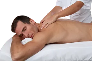 Professional Back Massage Therapy Session PNG Image