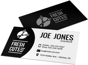 Professional Barber Business Card Design PNG Image