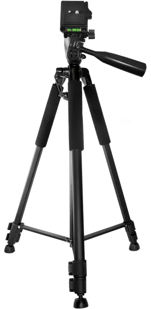 Professional Black Camera Tripod PNG Image