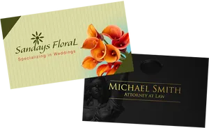 Professional Business Cards Florist Lawyer PNG Image