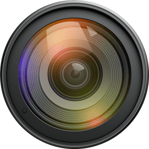Professional Camera Lens Closeup.png PNG with transparent background