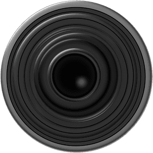 Professional Camera Lens Front View PNG with transparent background