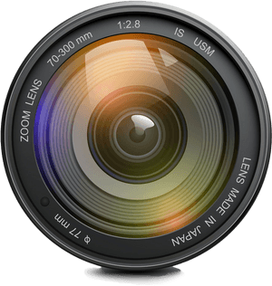 Professional Camera Zoom Lens PNG image with transparent background