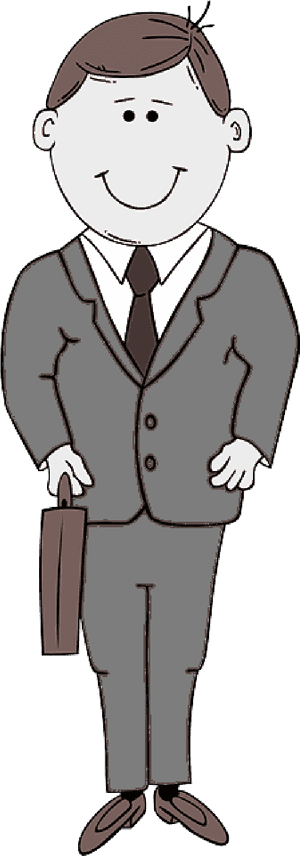 People, Man, Guy, Person, Cartoon, Men, Suit, Standing - Transparent Cartoon Man In Suit, HD Png Download PNG image with transparent background