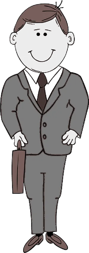 Professional Cartoon Manwith Briefcase PNG Image