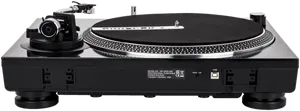 Professional D J Turntable Profile View PNG Image